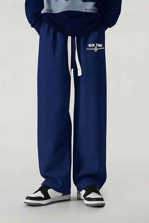 Mid-Rise Stretchable Joggers in Premium Polycotton Comfort Blend for Street and Lounge Wear - Korean Style Baggy Track Pants for Men