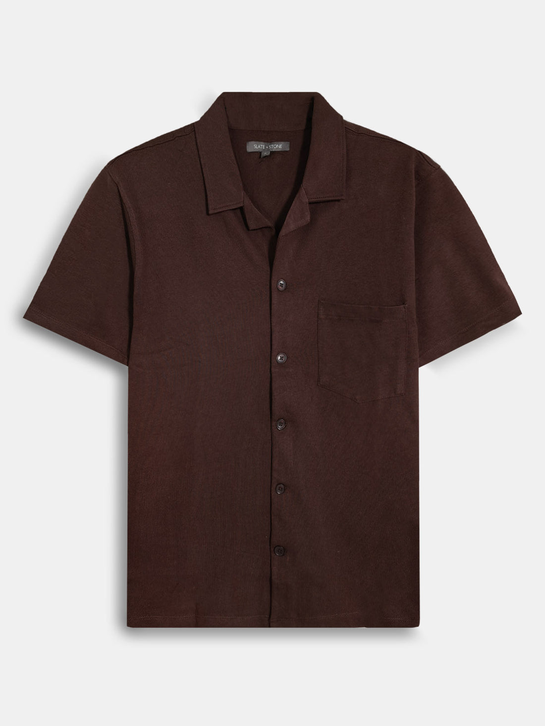 Slate & Stone Knit Camp Shirt (Brown)