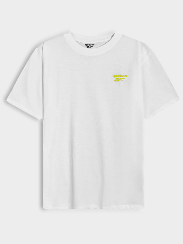Reebok Men White Small Vector Logo T-Shirt
