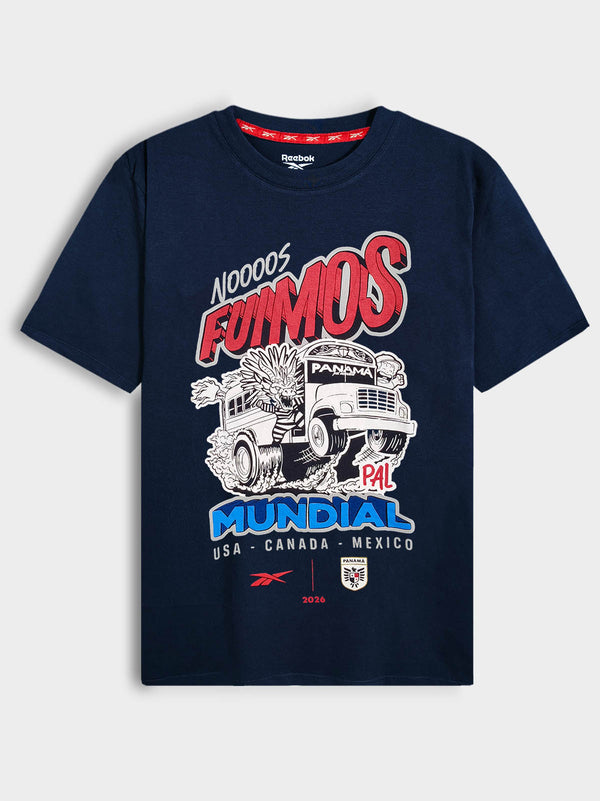 Reebok Men Navy Blue Panama Football Graphic T-Shirt