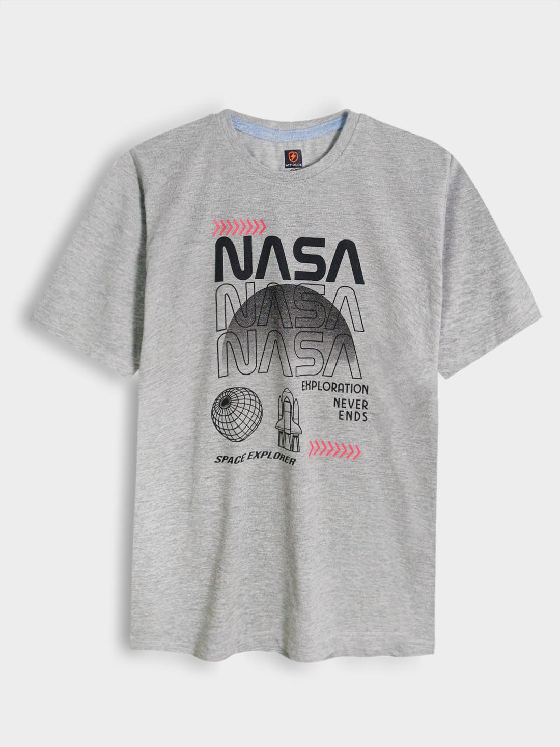 NASA Space Explorer Grey Graphic T-Shirt