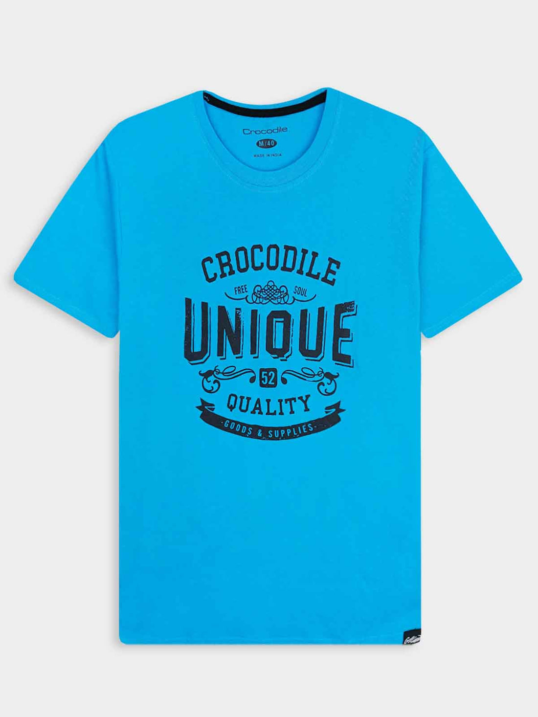 Crocodile Men Cyan Blue Unique Quality Graphic T-Shirt