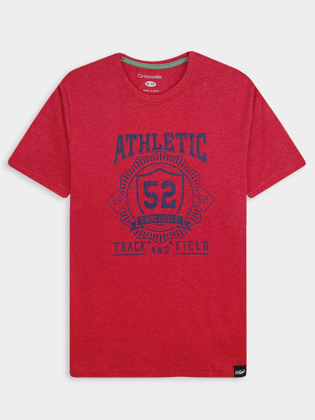 Crocodile Men Heather Red Athletic Track & Field T-Shirt
